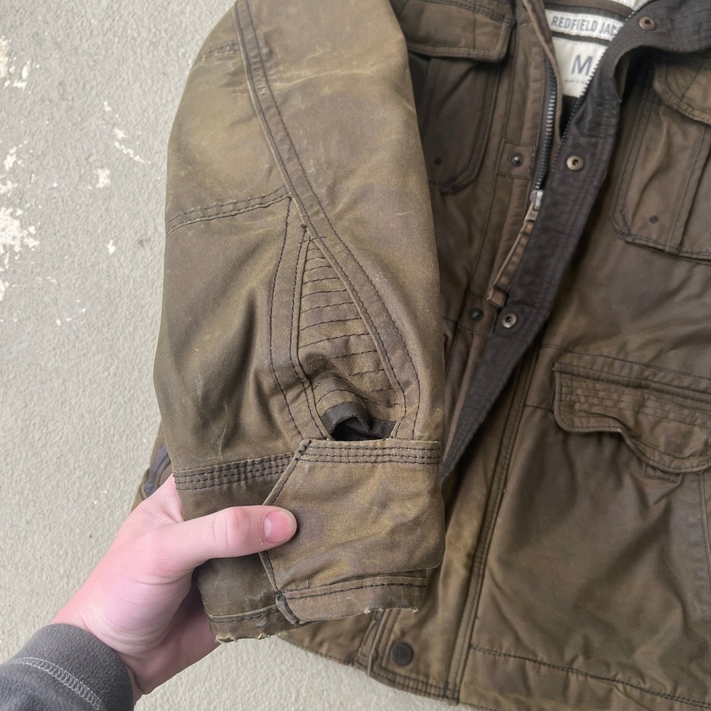 VTG Abercrombie & Fitch Redfield Jacket Mens M Waxed Cotton Flannel Lined Brown - Picture 10 of 16